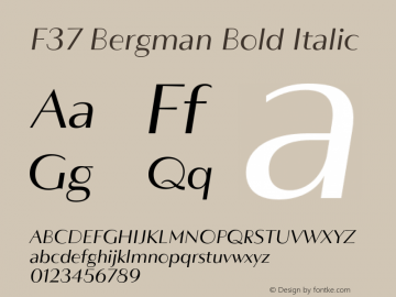 F37 Bergman Bold Italic Version 3.000;Glyphs 3.2 (3202)图片样张