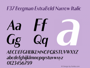 F37 Bergman ExtBd Narrow Ita Version 3.000;Glyphs 3.2 (3202)图片样张