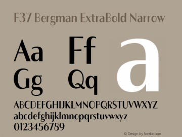 F37 Bergman ExtraBold Narrow Version 3.000;Glyphs 3.2 (3202)图片样张