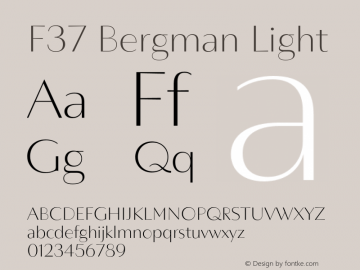 F37 Bergman Light Version 3.000;Glyphs 3.2 (3202)图片样张