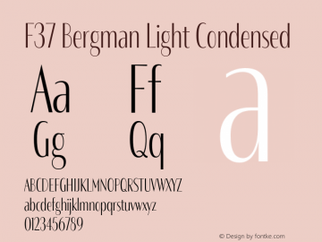 F37 Bergman Light Condensed Version 3.000;Glyphs 3.2 (3202)图片样张