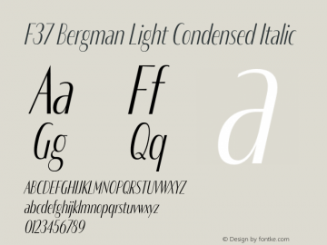 F37 Bergman Light Cond Ita Version 3.000;Glyphs 3.2 (3202)图片样张