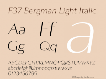 F37 Bergman Light Italic Version 3.000;Glyphs 3.2 (3202)图片样张