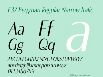 F37 Bergman Reg Narrow Ita Version 3.000;Glyphs 3.2 (3202)图片样张