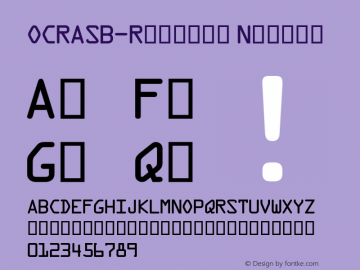 OCRASB-Regular Version 3.010 2014图片样张