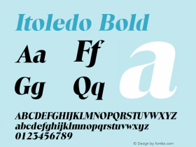 Itoledo Bold 001.000 Font Sample