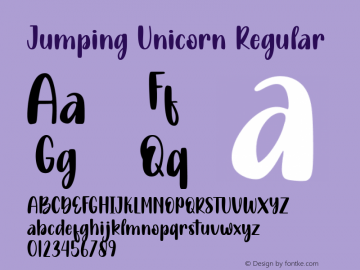 Jumping Unicorn Version 1.00;September 7, 2022;FontCreator 13.0.0.2630 64-bit图片样张