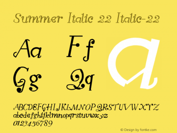 Summer Italic 22 Version 001.000图片样张