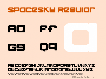 Spacesky Version 1.00;July 25, 2022;FontCreator 12.0.0.2563 64-bit图片样张