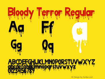 Bloody Terror Version 1.00;September 12, 2022;FontCreator 13.0.0.2683 64-bit图片样张