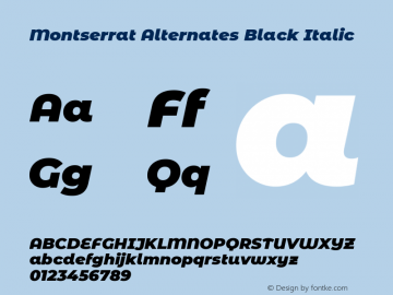 Montserrat Alternates Black Italic Version 7.200图片样张