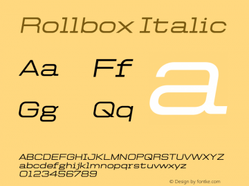 Rollbox Italic Version 1.000图片样张