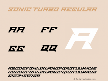 Sonic Turbo Version 1.00;October 28, 2022;FontCreator 12.0.0.2539 64-bit图片样张