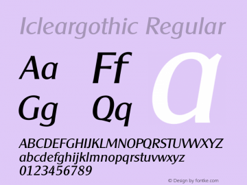 Icleargothic Regular 001.000 Font Sample