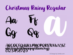 Christmas Rainy Version 1.00;November 15, 2022;FontCreator 11.5.0.2430 64-bit图片样张