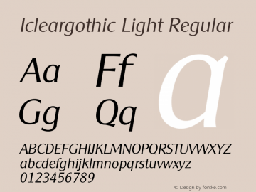 Icleargothic Light Regular 001.000图片样张