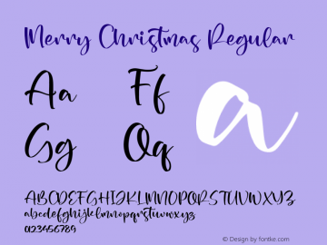 Merry Christmas Version 1.00;December 13, 2021;FontCreator 13.0.0.2683 32-bit图片样张