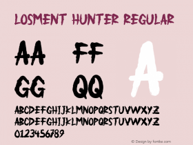 LOSMENT HUNTER Version 1.00;August 21, 2022;FontCreator 13.0.0.2630 64-bit图片样张