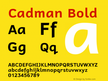 Cadman Bold Version 2.114;March 28, 2021;FontCreator 13.0.0.2683 64-bit图片样张