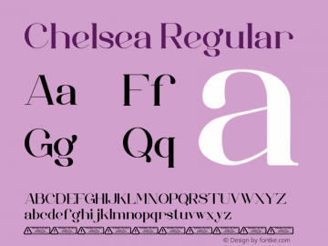 Chelsea Version 1.00;July 7, 2022;FontCreator 12.0.0.2563 64-bit图片样张