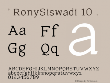 ' RonySiswadi 10 Version 1.00 May 24, 2010, initial release图片样张