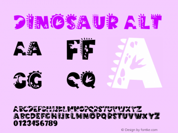 Dinosaur Alt Version 1.001;Fontself Maker 3.5.4图片样张