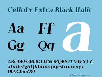 Cellofy-ExtraBlackItalic Version 1.000图片样张