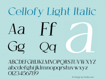 Cellofy-LightItalic Version 1.000图片样张