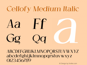 Cellofy-MediumItalic Version 1.000图片样张