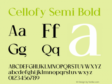 Cellofy-SemiBold Version 1.000图片样张