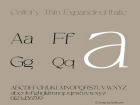 Cellofy-ThinExpandedItalic Version 1.000图片样张