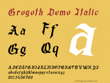 GrogothDemo-Italic Version 1.000图片样张