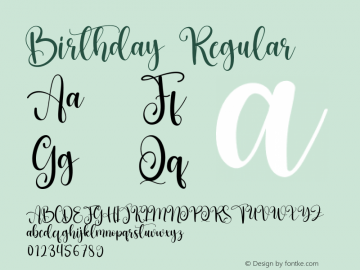 Birthday Version 1.001;Fontself Maker 3.5.7图片样张