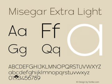 Misegar-ExtraLight Version 1.000图片样张