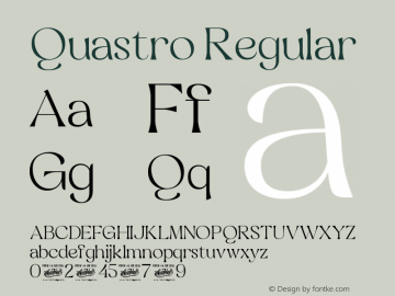 Quastro Version 1.00;September 21, 2022;FontCreator 13.0.0.2683 64-bit图片样张