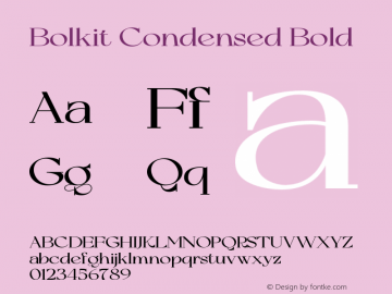 Bolkit-CondensedBold Version 1.000图片样张