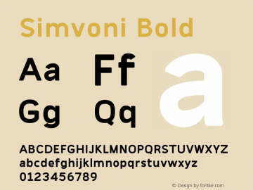 Simvoni Bold Version 1.005;Fontself Maker 3.5.4图片样张