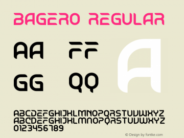 Bagero Version 1.00;October 25, 2022;FontCreator 13.0.0.2683 64-bit图片样张