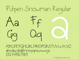 Pulpen Snowman Version 1.005;Fontself Maker 3.5.7图片样张