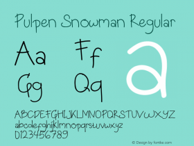 Pulpen Snowman Version 1.000;March 6, 2022;FontCreator 14.0.0.2814 64-bit图片样张