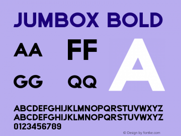 Jumbox Bold Version 1.003;Fontself Maker 3.5.4图片样张