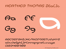 HEATHER THOMAS Italic Version 1.00;August 20, 2018;FontCreator 11.5.0.2427 64-bit图片样张