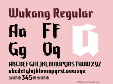 Wukang-Regular Version 1.001;Fontself iOS v1.0.9图片样张