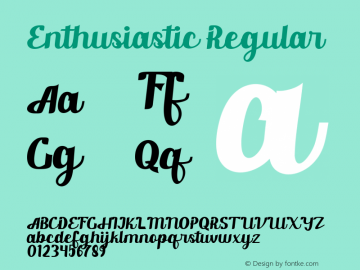 Enthusiastic Version 1.00;July 5, 2022;FontCreator 13.0.0.2683 64-bit图片样张