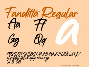 Fanditta Version 1.00;November 2, 2022;FontCreator 13.0.0.2683 64-bit图片样张