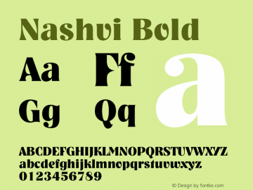 Nashvi Bold 001.000 Font Sample