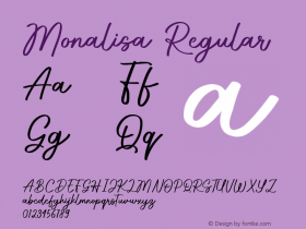 Monalisa Version 1.000;August 13, 2022;FontCreator 14.0.0.2843 64-bit图片样张