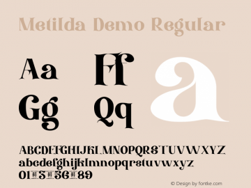 Metilda Demo Version 1.00;February 18, 2022;FontCreator 13.0.0.2683 64-bit图片样张