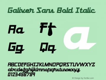 Galiver Sans Bold Italic Version 1.00;December 14, 2018;FontCreator 11.0.0.2407 32-bit图片样张