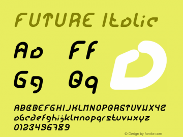FUTURE Italic Version 1.00;July 15, 2018;FontCreator 11.5.0.2427 64-bit图片样张